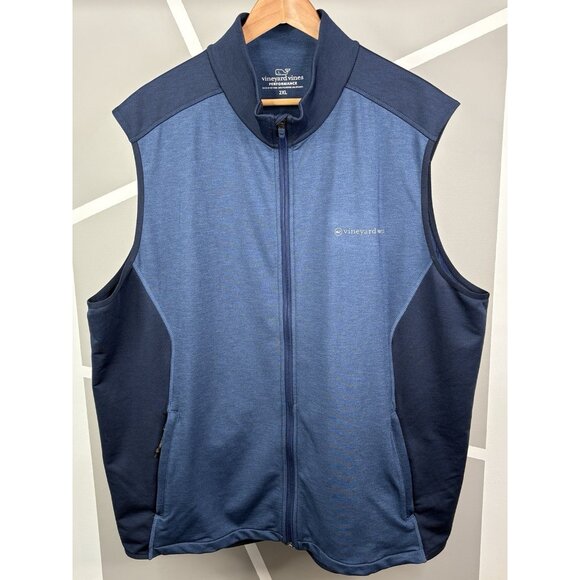 Vineyard Vines Oakfield Performance Vest Men’s XXL Navy Heathered Blue Stretch - Picture 1 of 13